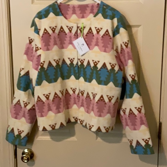 Dudley Stephen’s Cat Rock Cardigan Southwest Print NWT - Picture 1 of 7